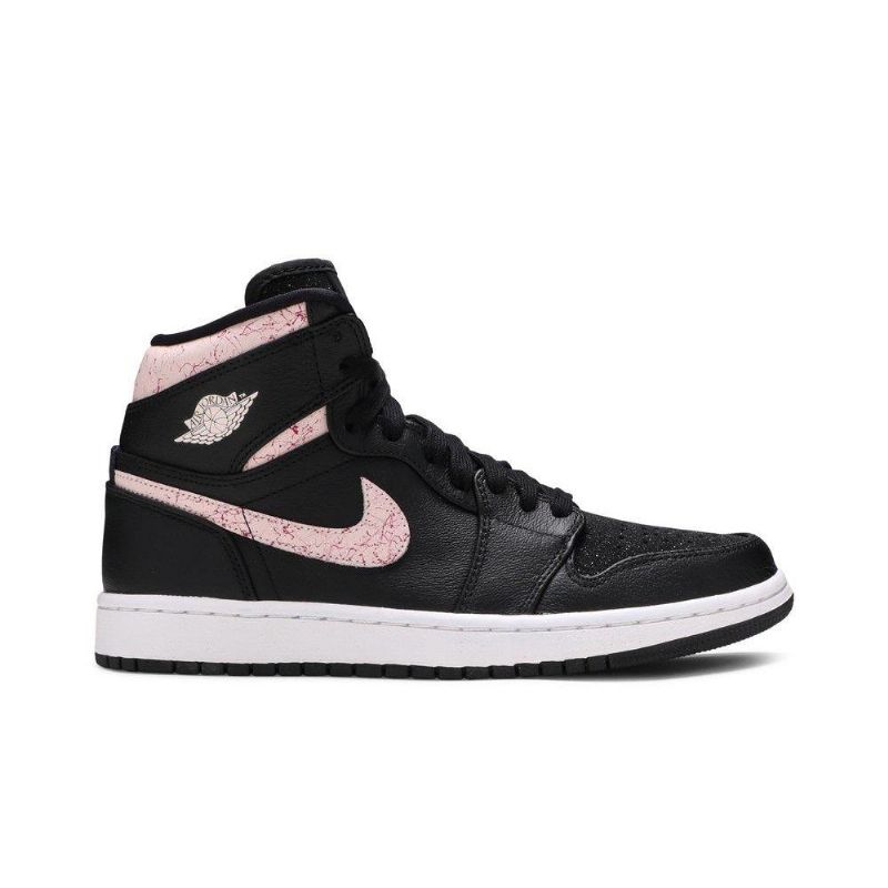 Air Jordan 1 Retro Korkeat Mustat Vaaleanpunaiset Naisten Kengät