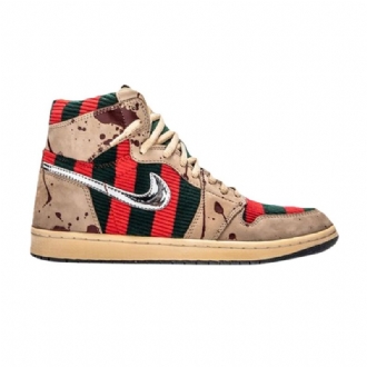 Air Jordan 1 Shoe Surgeon Korkeat Ruskeat Punaiset Mustat Miesten Kengät