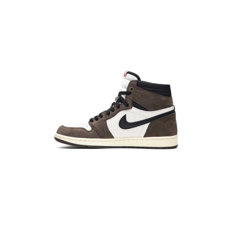 Air Jordan 1 Travis Scott Retro Korkeat Valkoiset Ruskeat Mustat Miesten Kengät