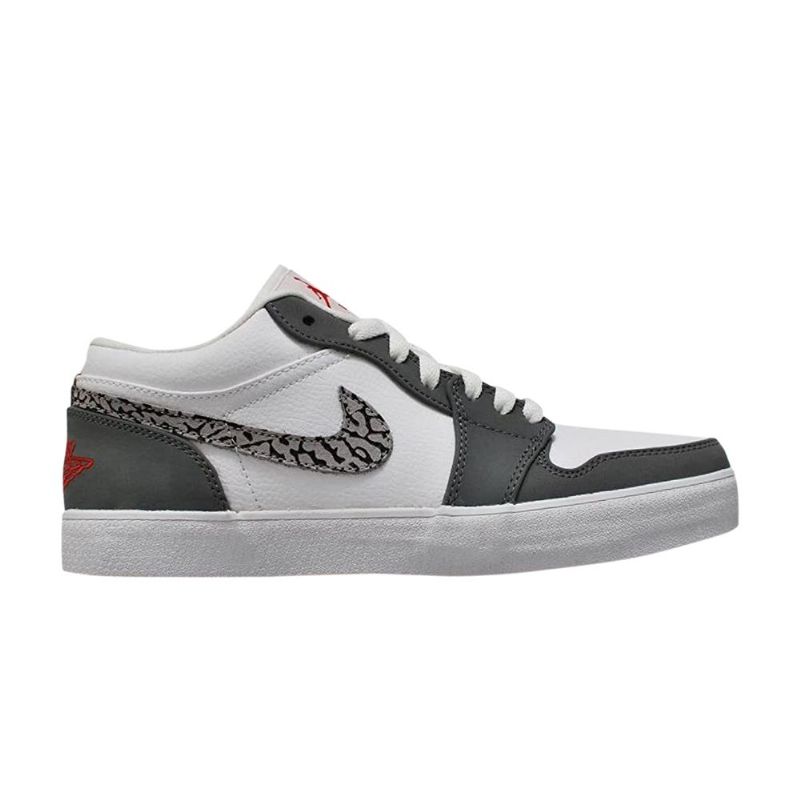 Air Jordan 1 V.2 Matalat Nahkaiset Valkoiset Harmaat Mustat Miesten Kengät