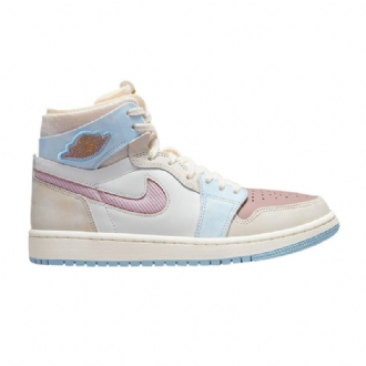 Air Jordan 1 Zoom Air Comfort Korkea Vaaleanpunainen Valkoinen Sininen Naisten Kengät
