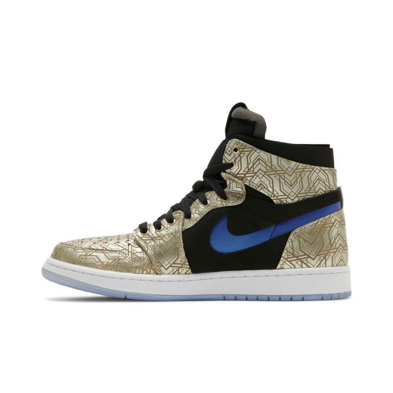 Air Jordan 1 Zoom Comfort Kultaiset Mustat Siniset Miesten Kengät
