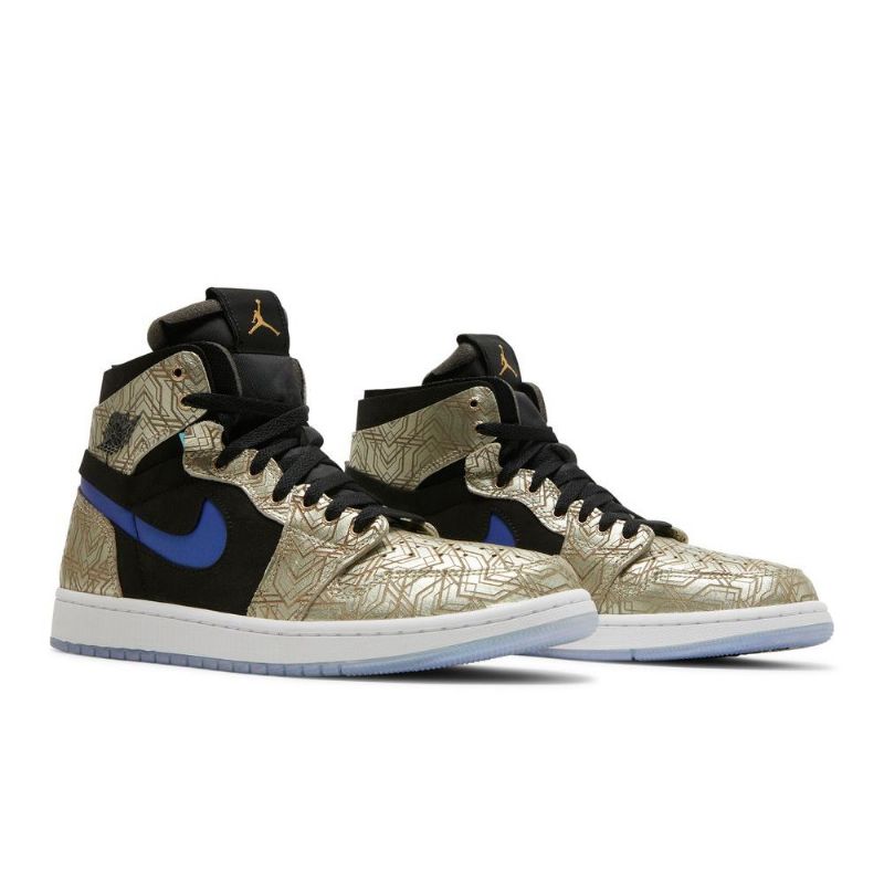 Air Jordan 1 Zoom Comfort Kultaiset Mustat Siniset Miesten Kengät