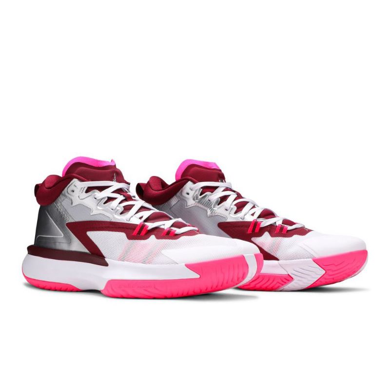 Air Jordan Zion 1 Valkoinen Vaaleanpunainen Punainen Hopea Miesten Kengät