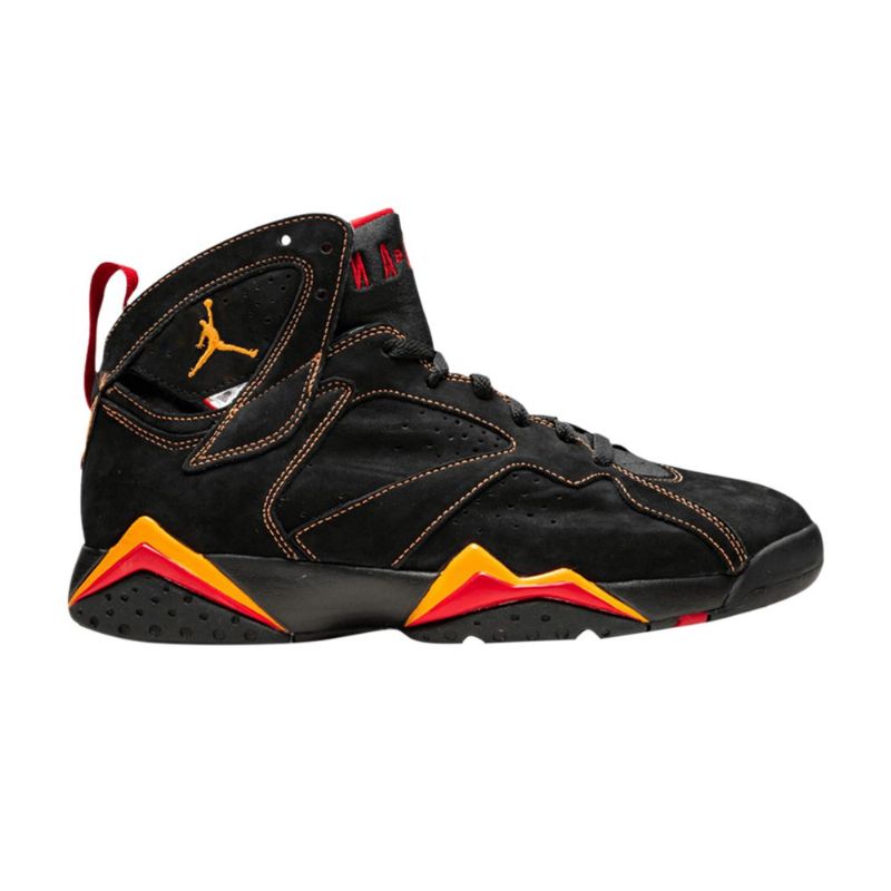 Air Jordan 7 Retro Mustat Oranssinpunaiset Miesten Kengät