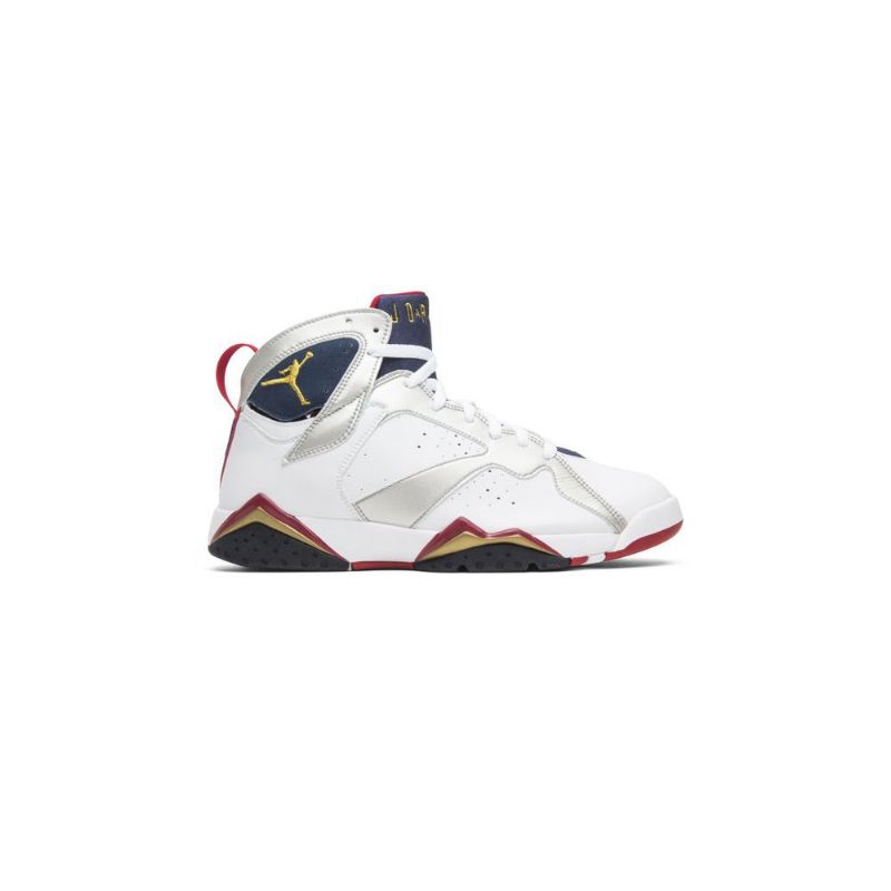 Air Jordan 7 Retro Valkoinen Kulta Tummansininen Sininen Punainen Miesten Kengät