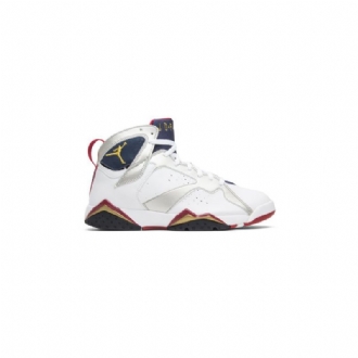 Air Jordan 7 Retro Valkoinen Kulta Tummansininen Sininen Punainen Miesten Kengät
