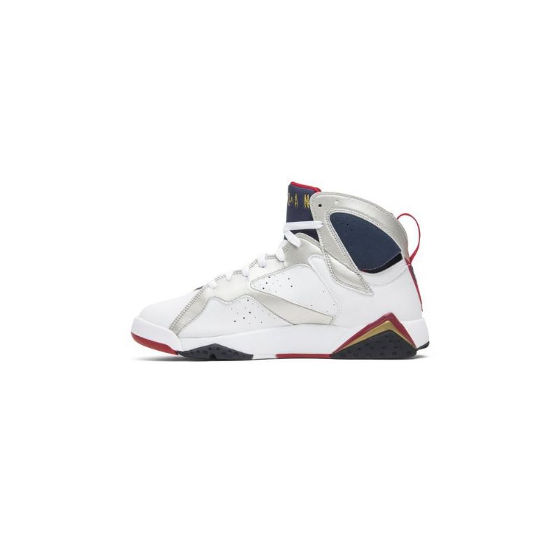 Air Jordan 7 Retro Valkoinen Kulta Tummansininen Sininen Punainen Miesten Kengät