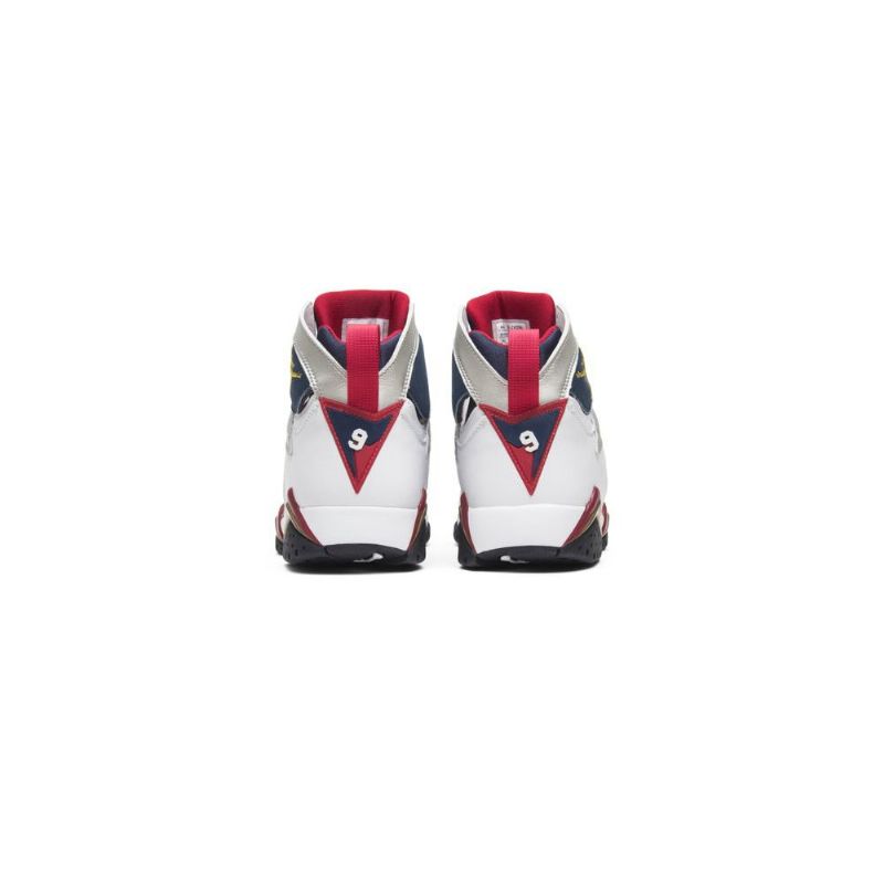 Air Jordan 7 Retro Valkoinen Kulta Tummansininen Sininen Punainen Miesten Kengät
