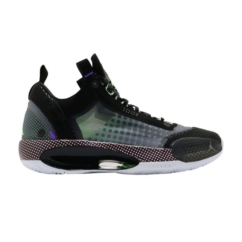 Air Jordan 34 Low Pd Pf Musta Valkoinen Vihreä Vaaleanpunainen Miesten Kengät