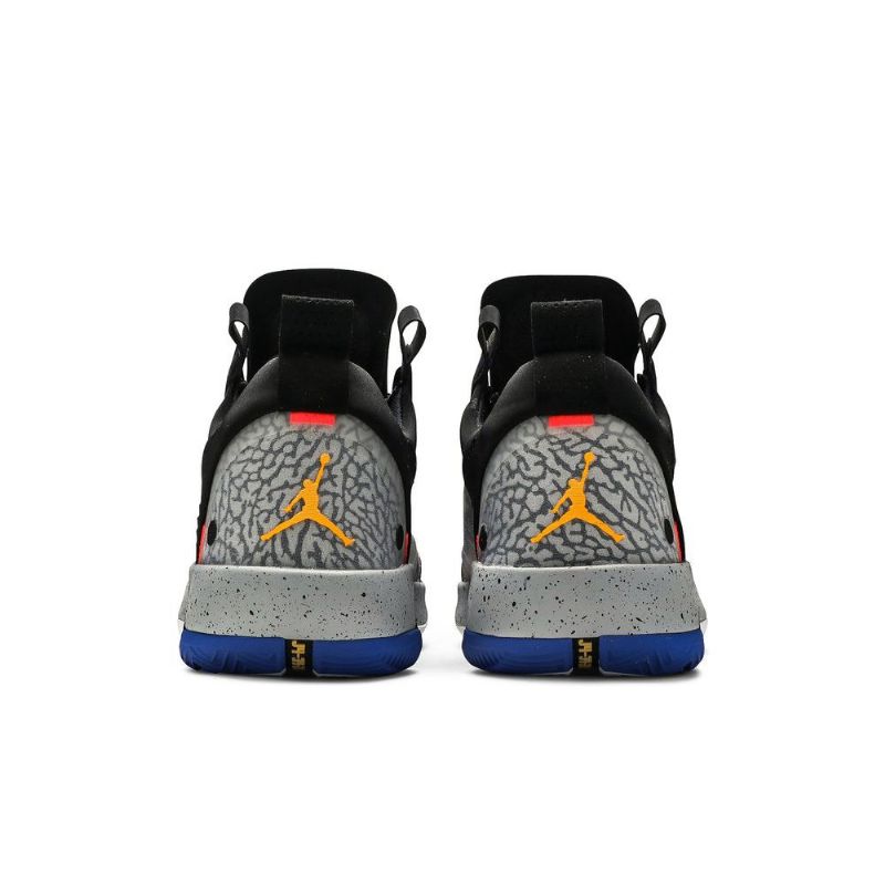 Air Jordan 34 Low Pf Mustat Oranssinharmaat Miesten Kengät