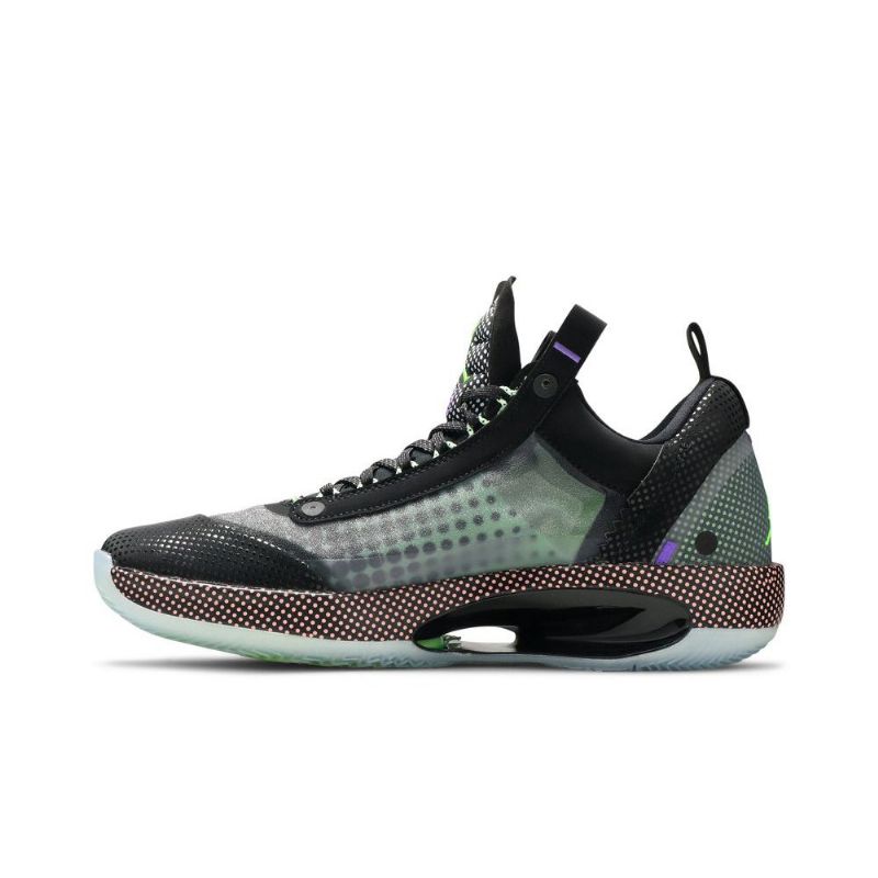 Air Jordan 34 Matala Musta Valkoinen Vihreä Vaaleanpunainen Miesten Kengät