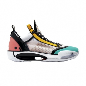 Air Jordan 34 Matala Valkoinen Musta Vaaleanpunainen Vihreä Miesten Kengät
