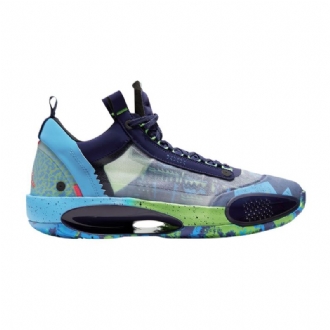 Air Jordan 34 Matala Violetti Vihreä Sininen Harmaa Miesten Kengät