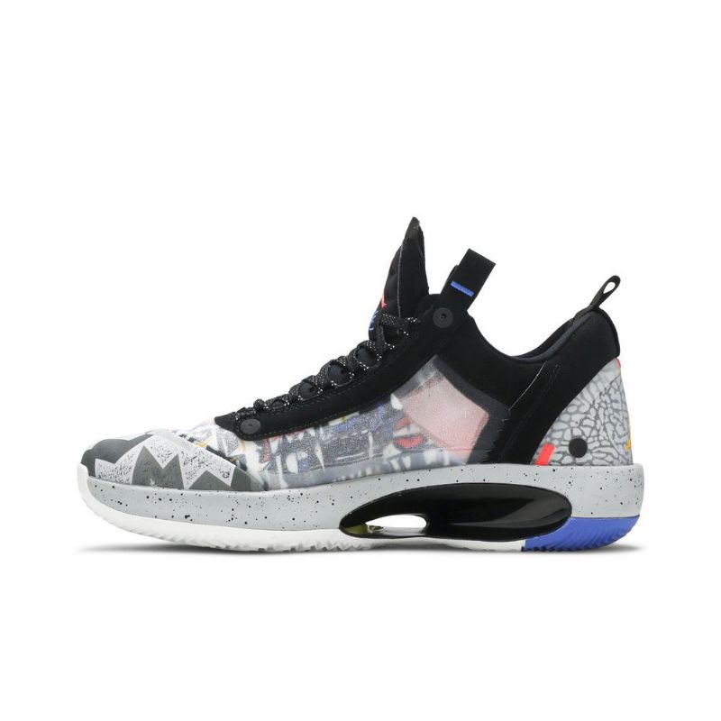 Air Jordan 34 Matalat Mustat Oranssinharmaat Miesten Kengät