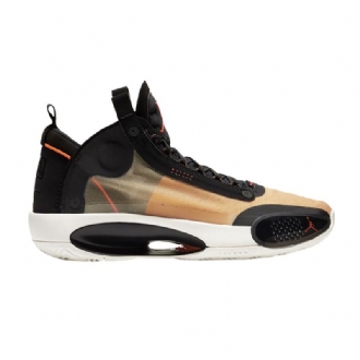 Air Jordan 34 Pf Musta Ruskea Oliivinvihreä Oranssi Miesten Kengät