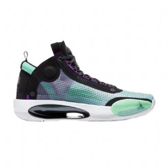 Air Jordan 34 Pf Mustat Turkoosi Purppuransiniset Miesten Kengät
