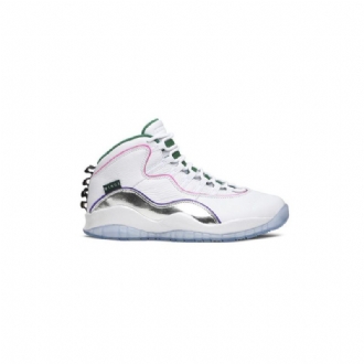 Air Jordan 10 Retro Valkoiset Hopeanvihreät Miesten Kengät