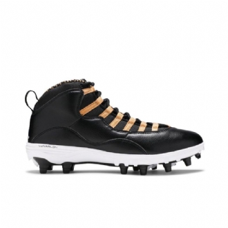 Air Jordan 10 Td Mid Musta Kulta Valkoiset Miesten Kengät