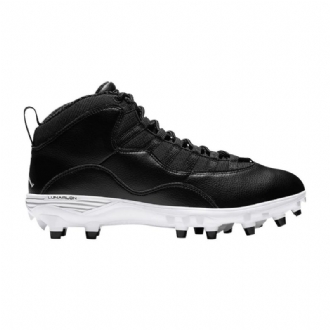 Air Jordan 10 Td Mid Mustavalkoiset Miesten Kengät