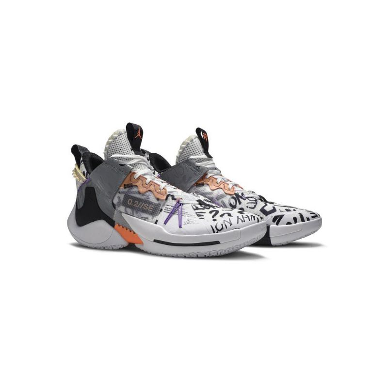 Air Jordan Why Not Zer0.2 Se Valkoinen Oranssi Harmaa Musta Miesten Kengät