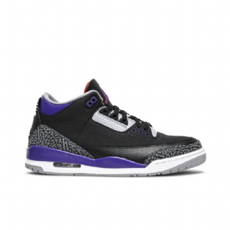Air Jordan 3 Retro Musta Harmaa Purppura Valkoinen Miesten Kengät