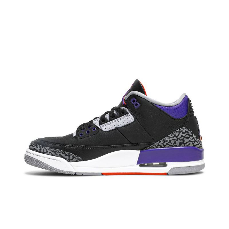 Air Jordan 3 Retro Musta Harmaa Purppura Valkoinen Miesten Kengät