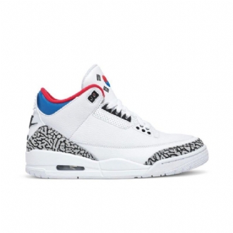 Air Jordan 3 Retro Nrg Valkoinen Harmaa Punainen Naisten Kengät