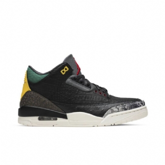 Air Jordan 3 Retro Se Musta Vihreä Keltainen Punainen Miesten Kengät