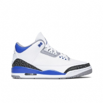 Air Jordan 3 Retro Valkoinen Musta Harmaa Sininen Miesten Kengät