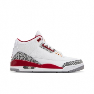 Air Jordan 3 Retro Valkoinen Punainen Harmaa Miesten Kengät