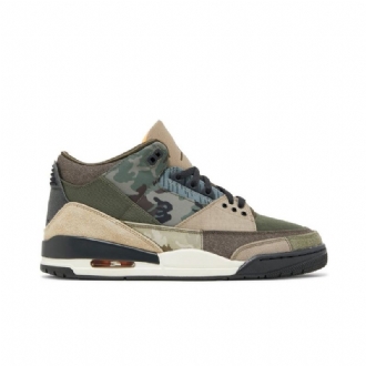 Air Jordan 3 Retroruskeat Vihreät Harmaat Miesten Kengät